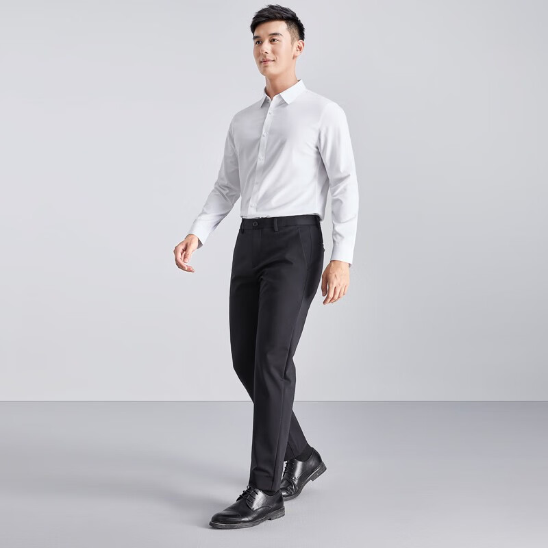 莱克斯顿长袖衬衫男【商场同款】春秋方领系扣透气休闲百搭风上衣男 M