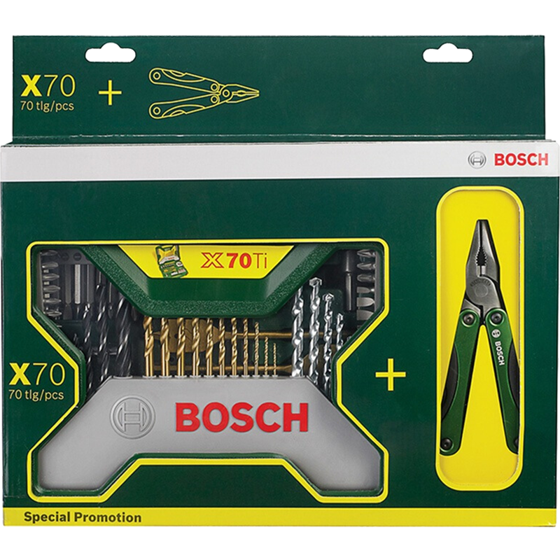 查询博世BOSCH70件混合套装+赠多功能工具刀71件套圆柄钻头混合套装历史价格