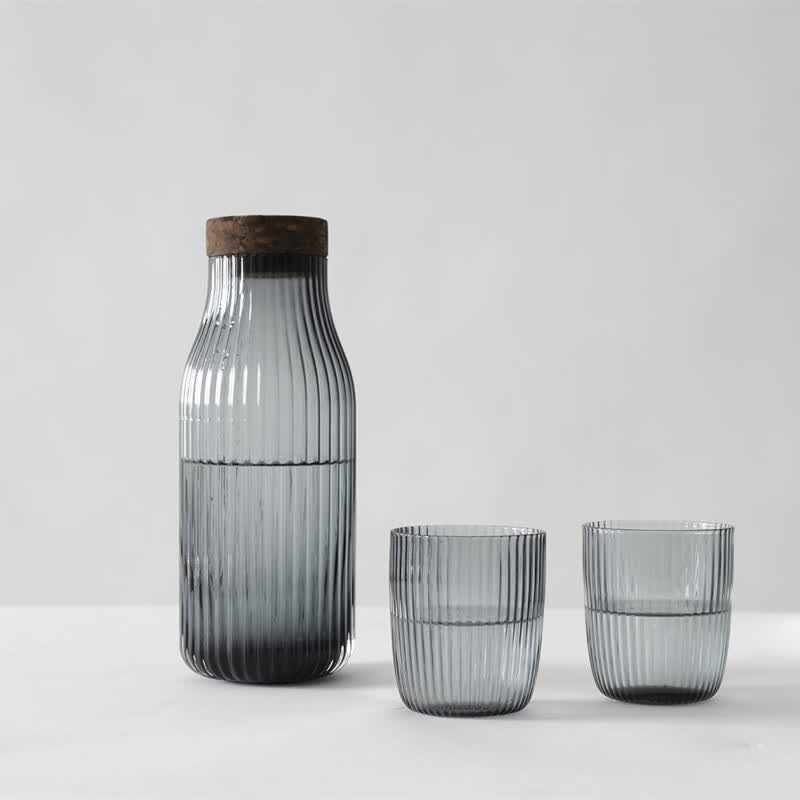 VIVA scandinaviaInfusion™系列灰蓝色玻璃水壶冰水瓶软木塞盖子 1.1L V79300玻璃水瓶单只