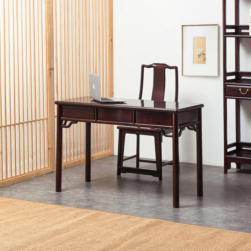 作书房实木家具新中式写字台办公桌书桌椅书房 118书桌 长118*宽56*高