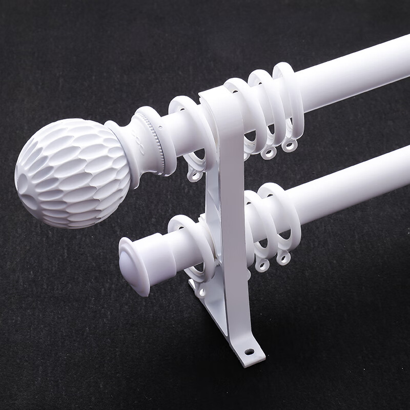 珍颜窗帘轨道黑色罗马杆 简约日式窗帘杆 加厚铝合金杆个性金色白色窗