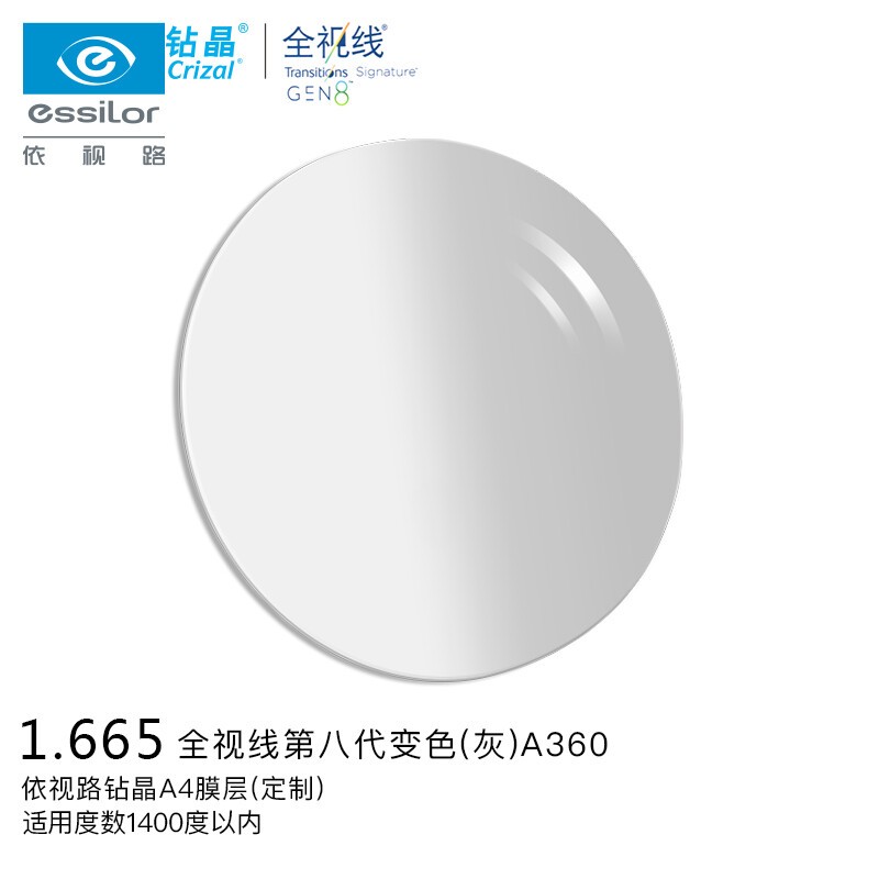 ·ESSILOR۾Ƭ꾧Ĥ1.67 A360ȫGENSɫҷUV侵Ƭ1Ƭʵ1369.5Ԫ