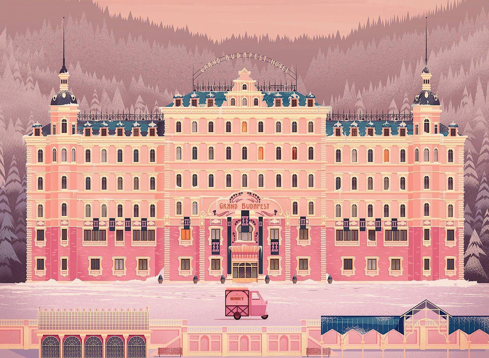 帝蓝尼拼图1000片带边框风景成年减压治愈布达佩斯大饭店经典风景女友