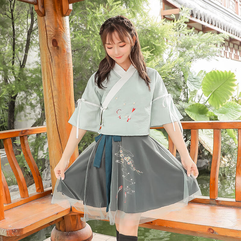 慕林挽改良汉服女学生班服 古装短裙徐娇日常汉元素闺蜜古风cos装