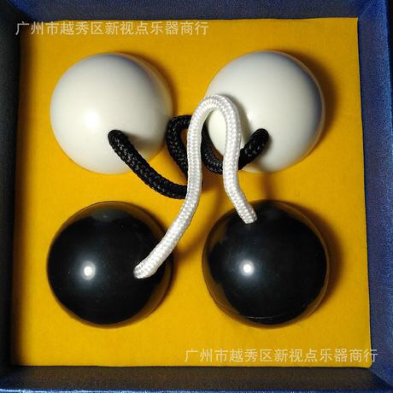 周边乐器沙锤高虎同款节奏沙球 非洲砂球 黑 白(2个黑球 2个白球) 黑