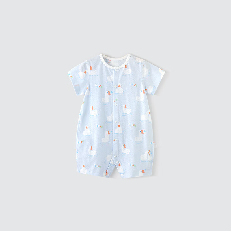 巴厘小猪（BALIPIG）一岁宝宝衣服夏季短袖薄款连体衣婴儿外出服 阳光鹅 80cm