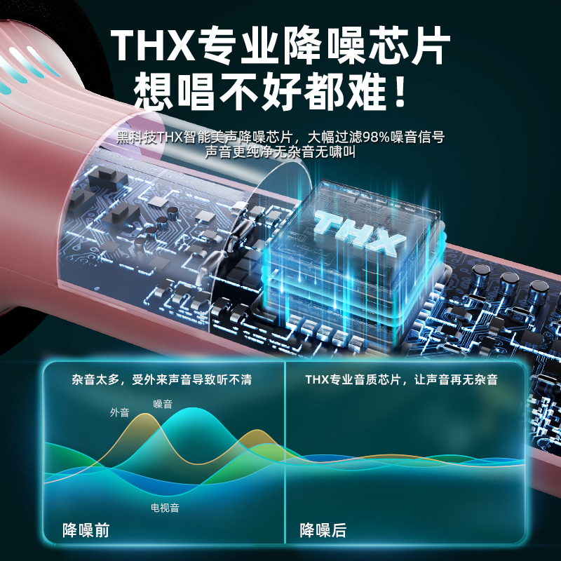 机乐堂话筒音响一体麦克风 全民K歌手机无线话筒 唱吧录音主播声卡套装家庭电视KTV蓝牙K歌神器粉色