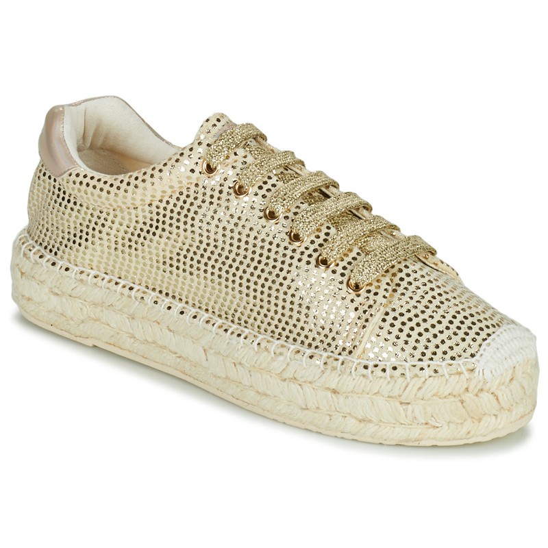 replayreplay女鞋时尚板鞋休闲鞋系带低帮草底单鞋金色202024新款