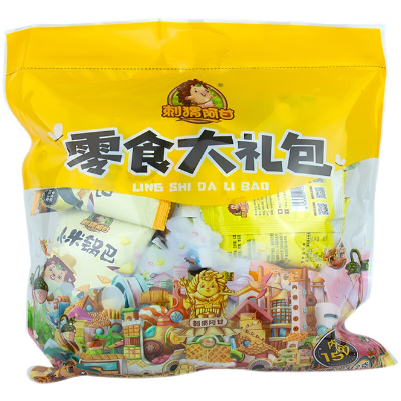 刺猬阿甘零食大禮包312g網(wǎng)紅零食休閑小吃鍋巴貓耳朵南瓜酥辦 1袋*刺猬阿甘零食大禮包
