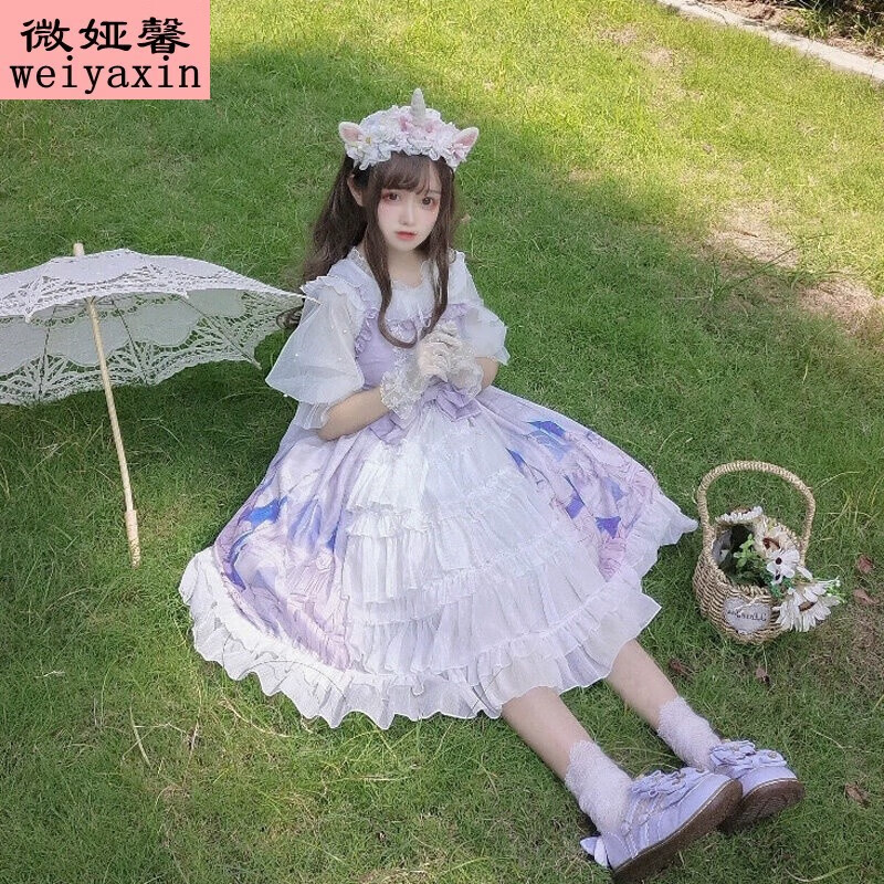 微娅馨夏天女生洛丽塔连衣裙少女夏季2023新款初中学生日系仙女超仙
