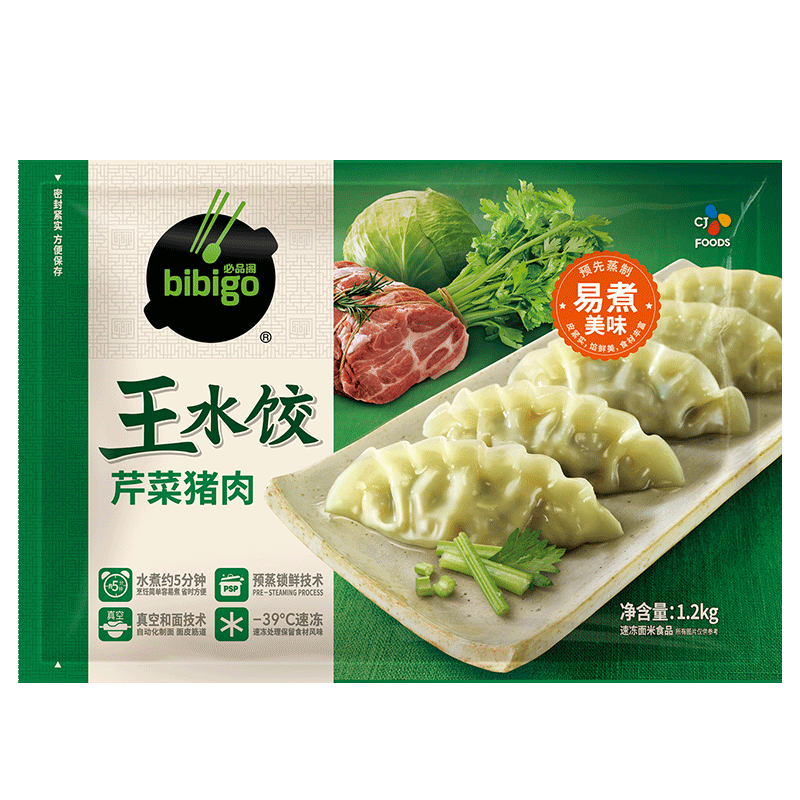 bibigo 必品阁 王水饺 芹菜猪肉 1.2kg