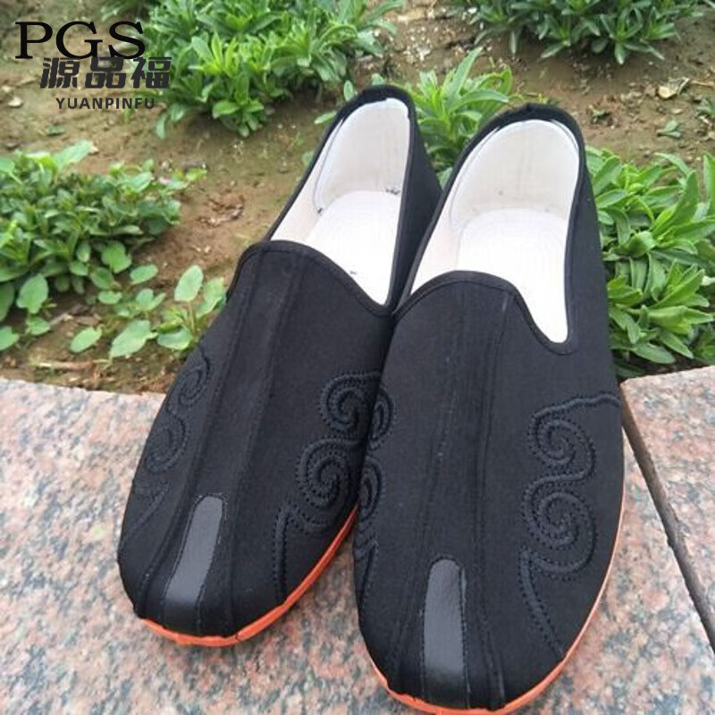 源品福老北京布鞋祥云纹云头洒鞋踢死牛老头鞋中老年复古男练功夫鞋