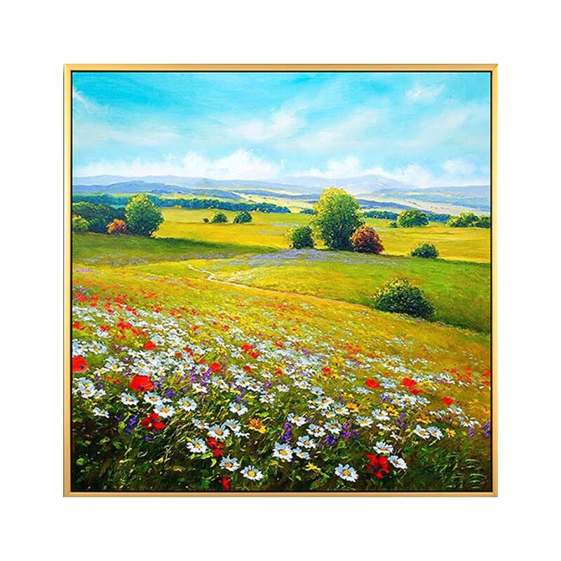 彩象手绘油画风景壁画花草挂画玄关壁画现代客厅餐厅装饰画手工画