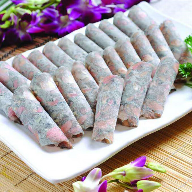 隆港汇  乌鸡卷新鲜黑乌鸡生鸡肉卷乌鸡卷片火锅自助餐食材 1斤装