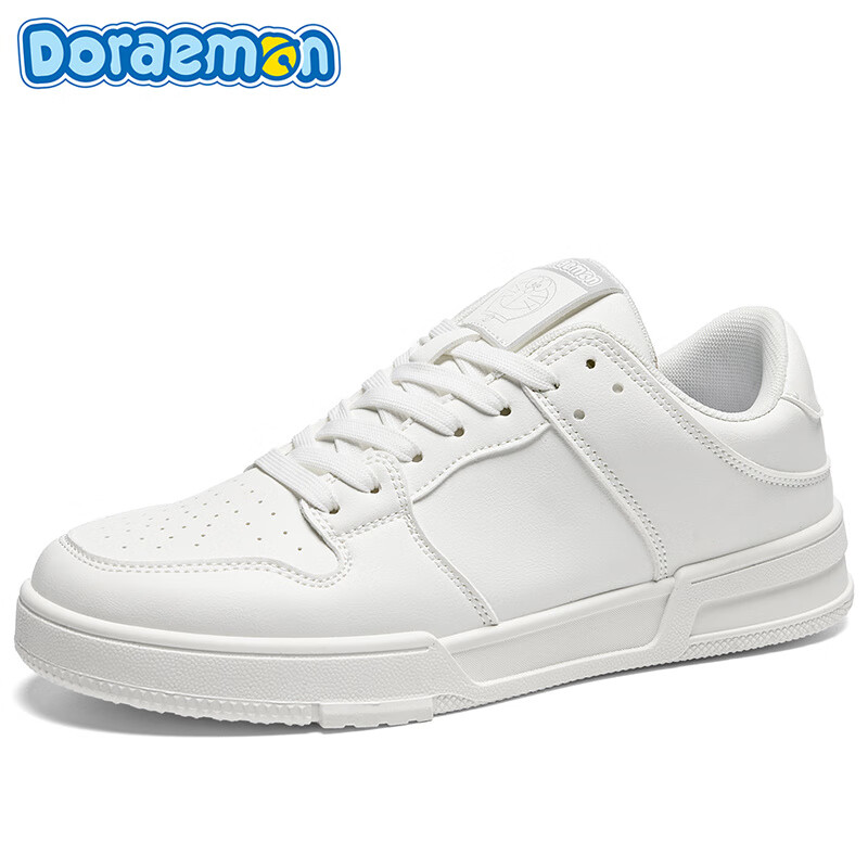 哆啦A梦男鞋板鞋男春夏新款经典百搭鞋子男防滑耐磨情侣款女鞋运动休闲鞋 复古白 40
