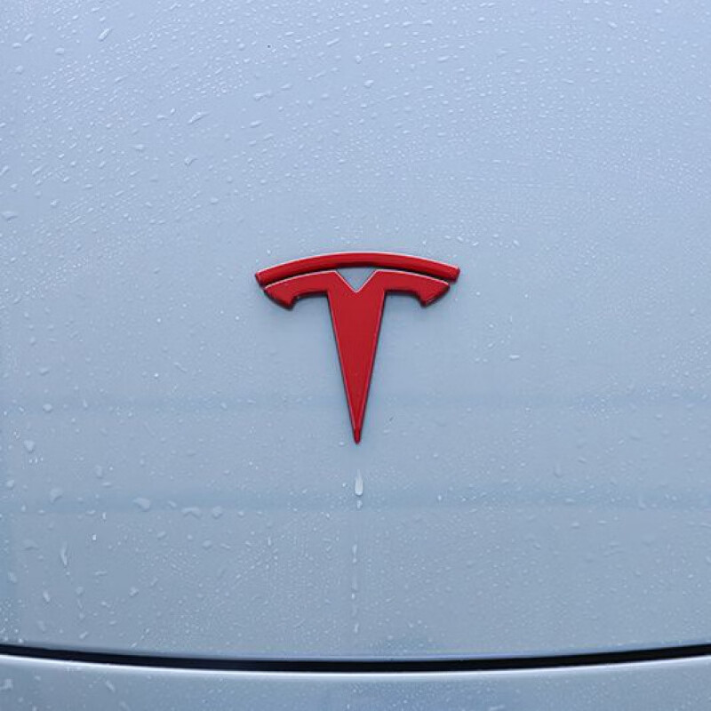 迪彦特斯拉车标贴特斯拉modely/3车标装饰贴方向盘标志贴改装自粘碳纤