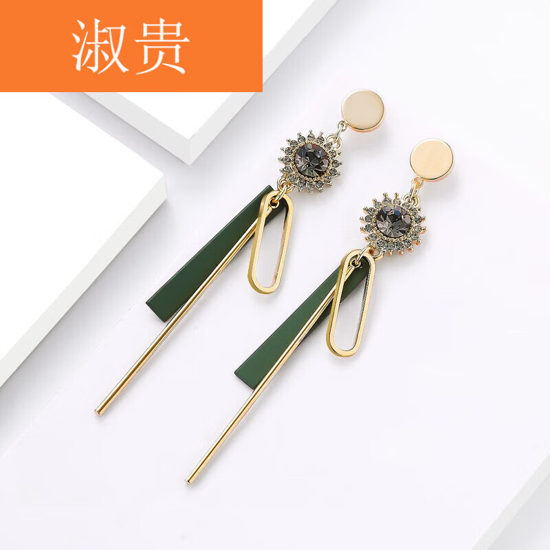 淑貴 莫蘭迪色系超仙耳環(huán)女氣質(zhì)個性百搭韓短發(fā)少女適合圓臉顯瘦耳飾 綠色