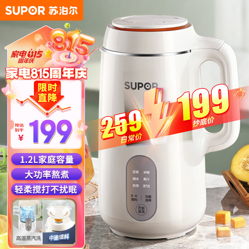 �ղ�����SUPOR�� ������ 1.2L���ô������๦��ȫ�Զ��Ʊ����˿�ԤԼ����ϴ�Ʊڻ���ͻ� DJ12B-P29E