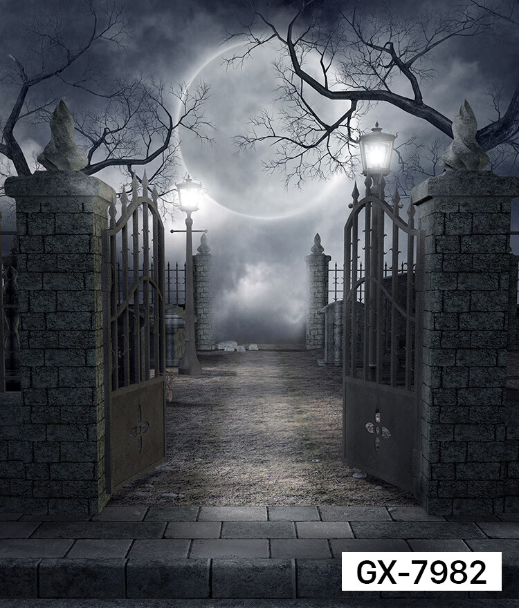 直播间背景墙可移动暗黑玄幻阴森背景布 3d 立体主播网红装饰欧式 gx