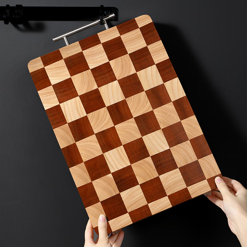 实木家用网红案板刀板格子棋盘格砧板菜墩子 无提手 大正方格36*24*3