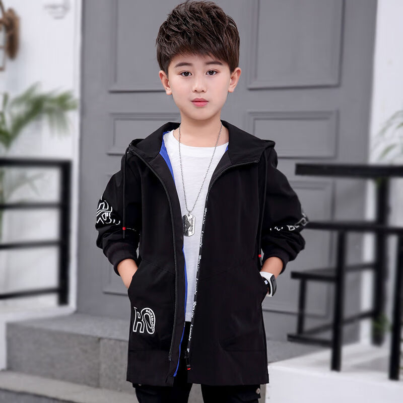 甜承智男童外套春秋款男孩中童外套男儿童装小孩夹克潮加厚上衣新款