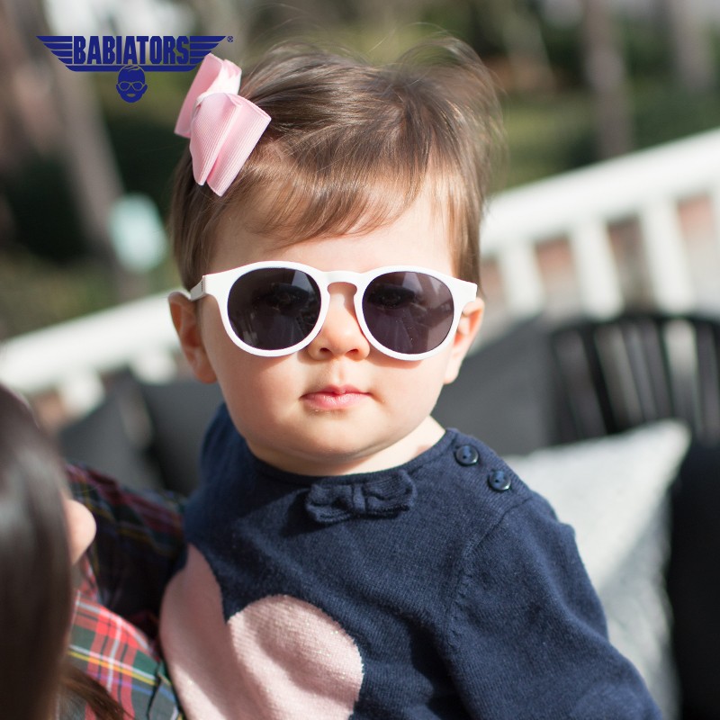飞行宝宝（babiators）儿童太阳镜宝宝防晒墨镜男女童1-6岁婴儿爱心眼镜 气质白 0-2岁