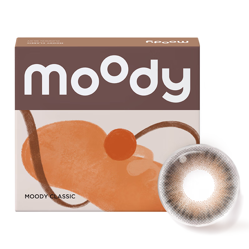 moody 经典系列 日抛美瞳 10片装 大小直径 彩色隐形眼镜丝绒棕0度