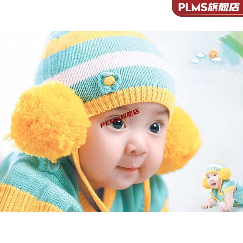 照片画报可爱漂亮孕妇胎教大图片墙贴画男女婴儿娃娃图片 金色 25号