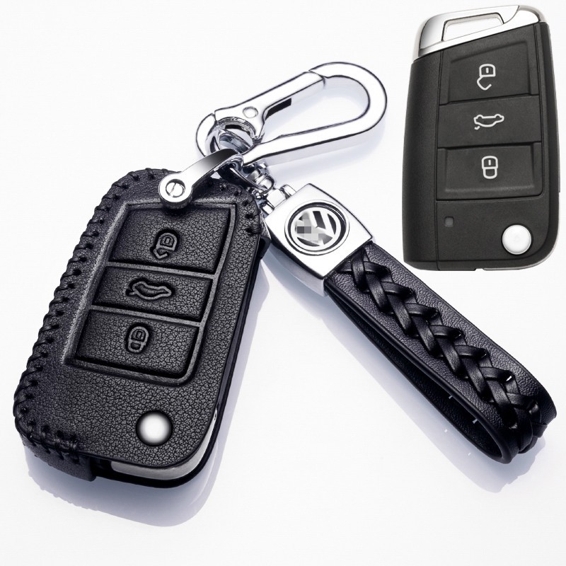 2021款大众新宝来钥匙套包高档真牛皮专用19款宝来传奇钥匙扣折叠遥控