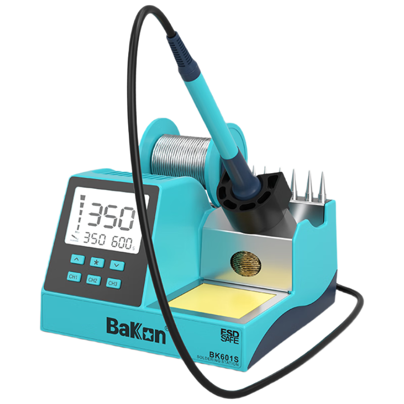 bakon白光臺式電烙鐵一體式焊接工具90W控溫數顯電洛鐵恒溫焊臺BK601S
