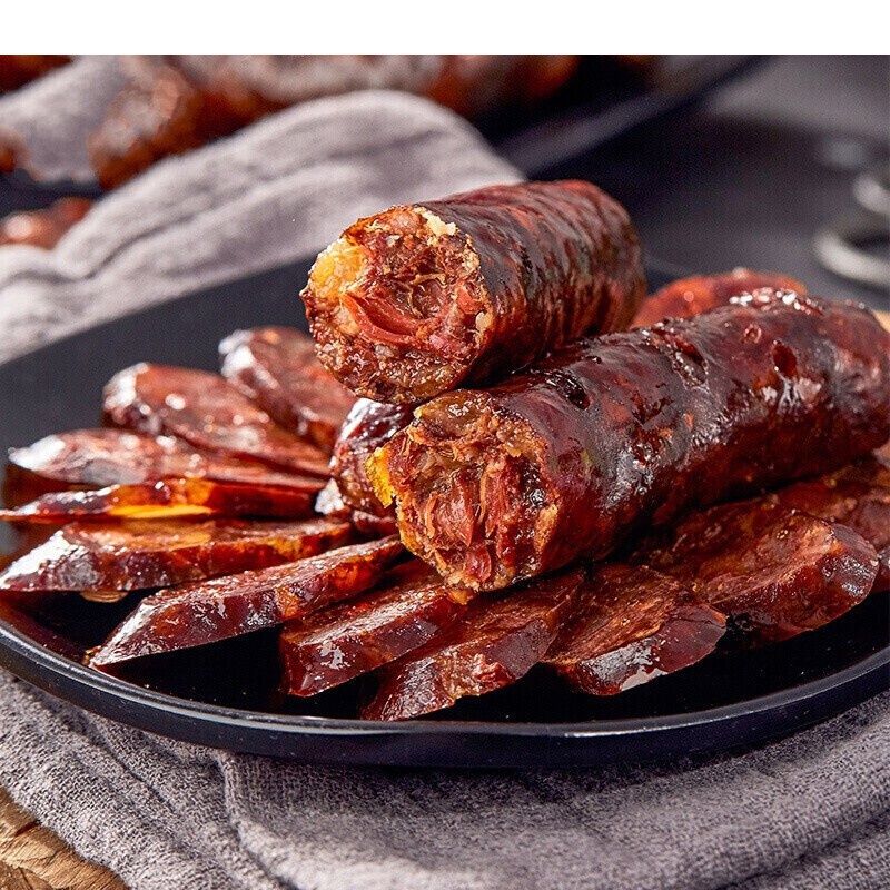 虎钢馋济南香肠莱芜腊肠真空即食山东名吃济南肉特产熟食礼盒 90瘦肉