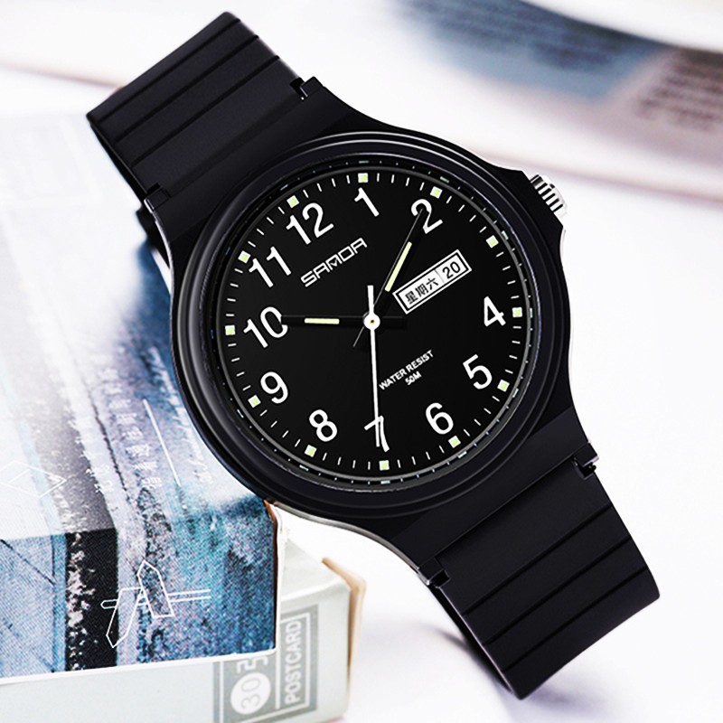 三达(sanda)品牌手表青少年儿童学生男表女表双日历防水数字男士女士