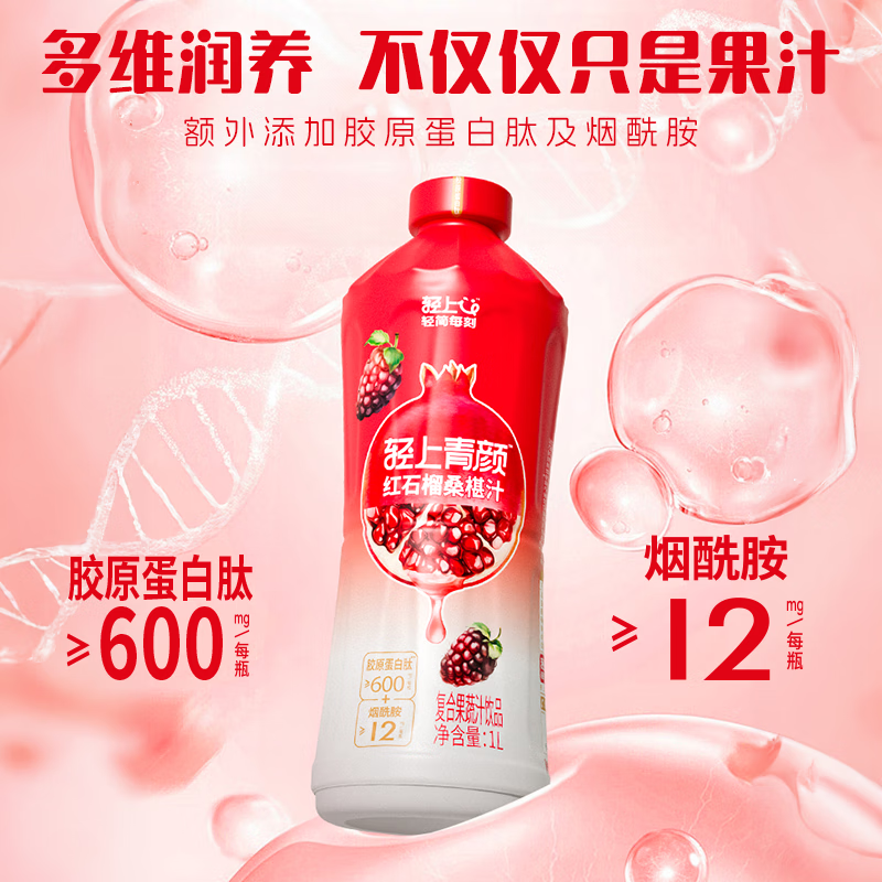 椰泰罗伯克轻上左旋肉碱黑咖啡运动健身即饮咖啡液 红石榴桑葚汁1L*2瓶