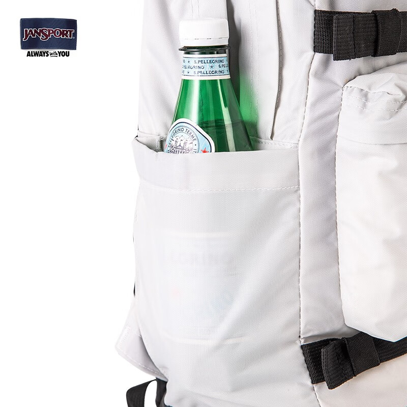 JANSPORT杰斯伯双肩包男背包书包女多隔层高中大学生包 47KX88T 初雪/奶灰白-侧袋+隔层