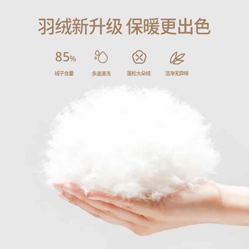 欢喜小熊 儿童羽绒服上衣冬季加厚长袖婴儿冬天上衣宝宝秋冬衣服 奶油杏 100 (建议2-3岁身高90-100cm)