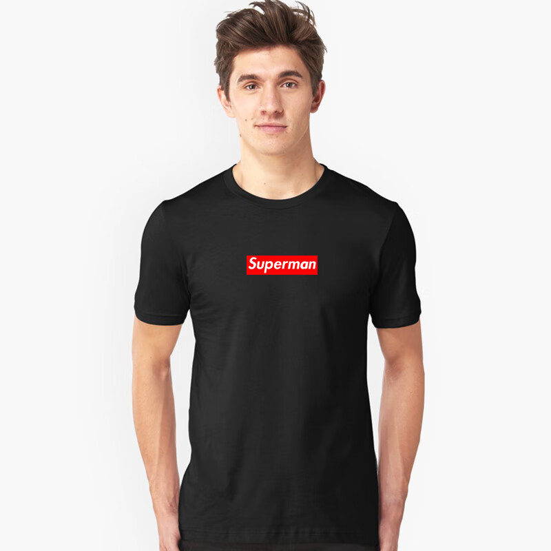 vensup短袖t恤男女潮牌2021年春季英文字母superman贱猫潮流休闲男女