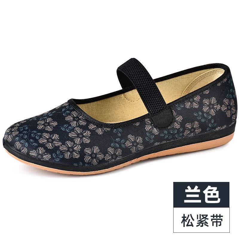 蒂威宇曼（Diweiyuman）2023新款老北京布鞋传统老年鞋松紧口套脚小脚小码防滑软底妈妈鞋 兰色yfxY3C-8590 32怎么样,好用不?
