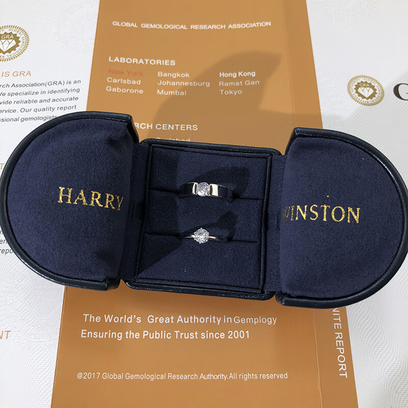 铂琳海瑞温斯顿hw仿真钻戒求婚结婚仪式现场道具情侣对戒harrywinston
