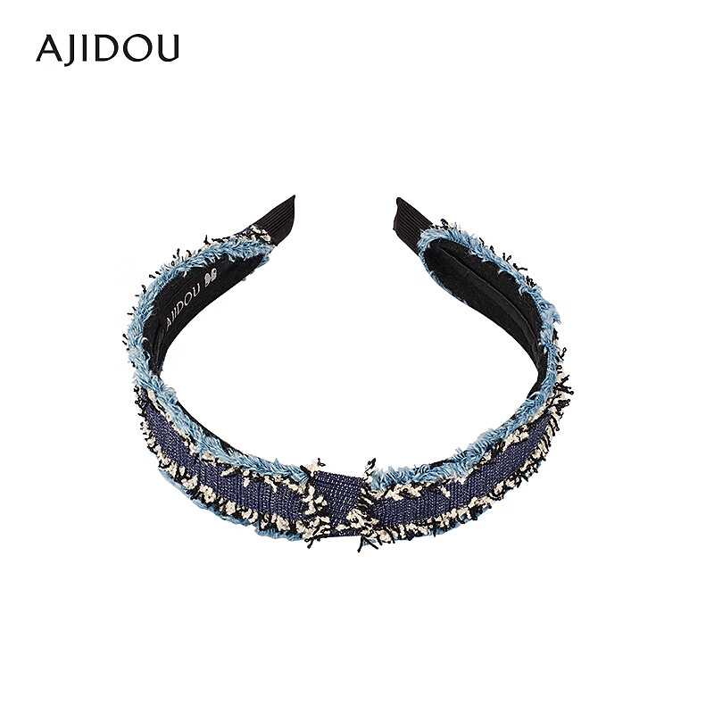 AJIDOU阿吉豆发箍女高颅顶头饰增专柜同款宽发箍发饰生日礼物 中蓝色 1个