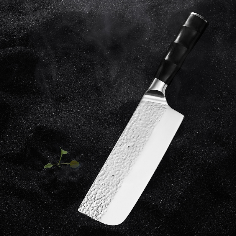 愚人工坊菜刀家用锻打锤纹不锈钢锋利厨师菜刀切菜刀超快小菜刀切片刀