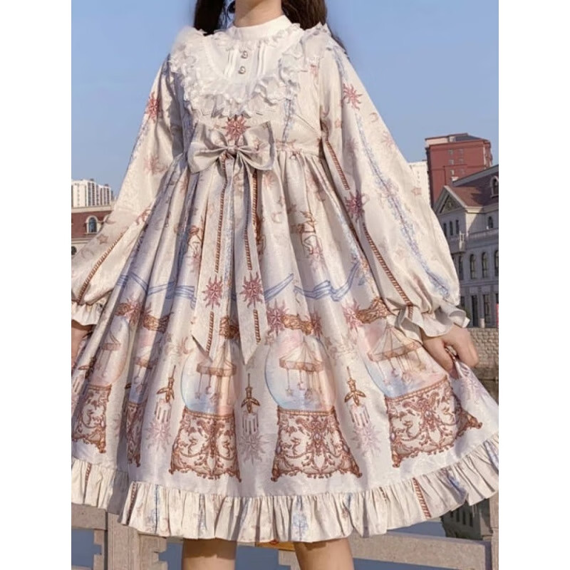 素优米(suyoumi)洛丽塔裙子玻璃乐园长袖op lolita 可爱甜美洋气少女