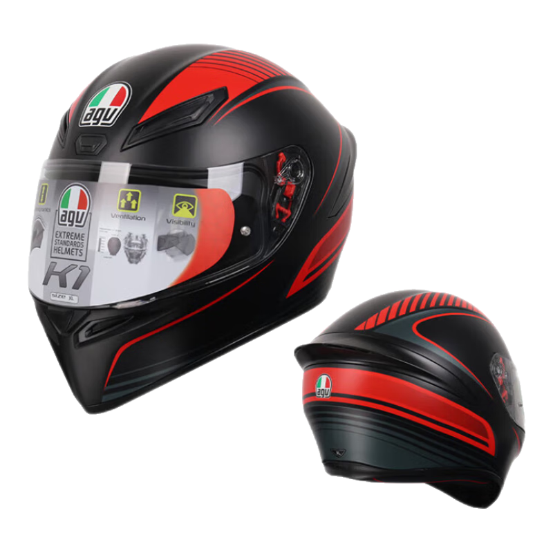 ���ڲ�����AGVĦ�г�ͷ����Ů�ļ�ȫ������Ƭ����ͷ���������������ֳ��ܳ�ͷ�� WARMUP MATT BLACK RED M