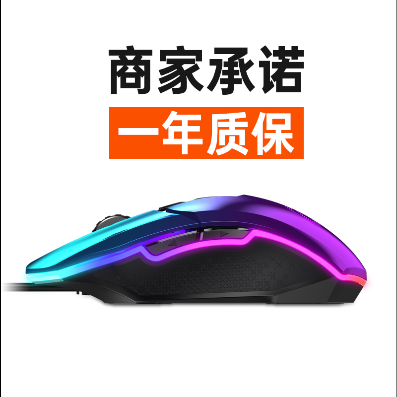 达尔优（dareu）牧马人竞技专业版 EM915五代 KBS衡力按键 有线鼠标 游戏鼠标 RGB流光幻彩 10800DPI 紫色
