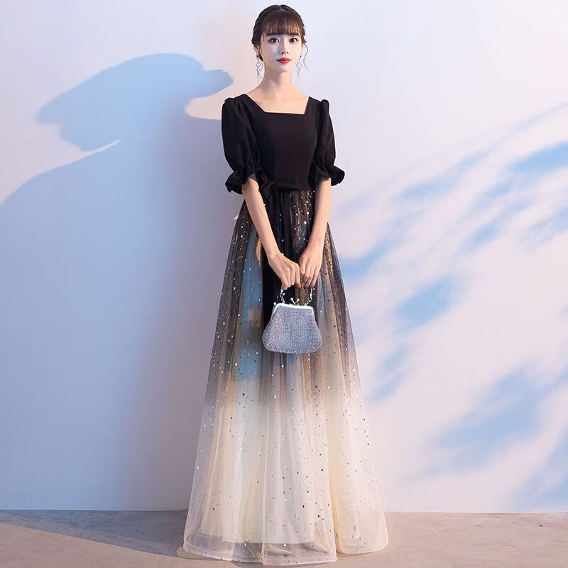 宫柒尓成人礼服女18嵗学生显瘦大学高中生毕业宴会长款艺考主持人