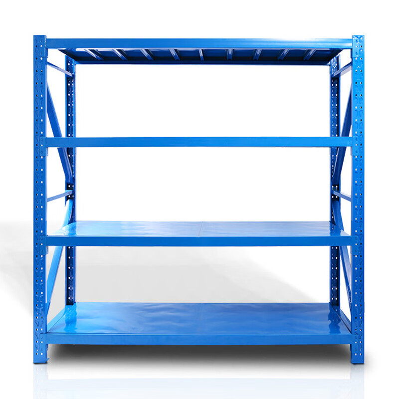 储物架快递架子组装铁架 蓝色 四层主架 尺寸顺序是长*宽*高欢迎选购