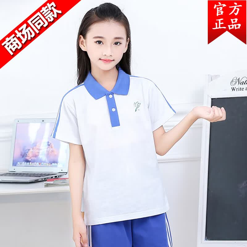 鹿藤深圳小学生校服夏装统一男女短袖上衣短裤运动棉质高级版速干套装