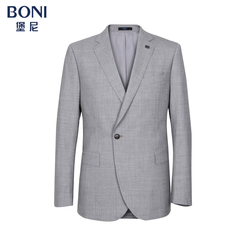 堡尼西服男外套轻商务上班通勤男士西装亲肤舒适羊毛西服aj183151a 中
