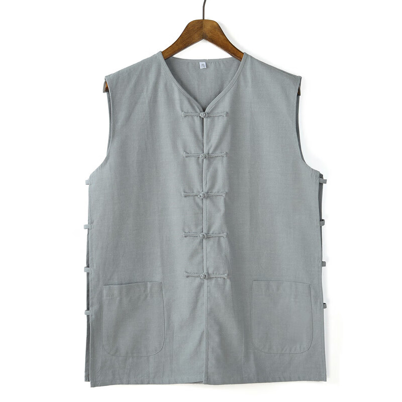 嘉钦男士老粗布衣服中国风上衣夏季传统粗布唐装男马甲汗背心马褂老头