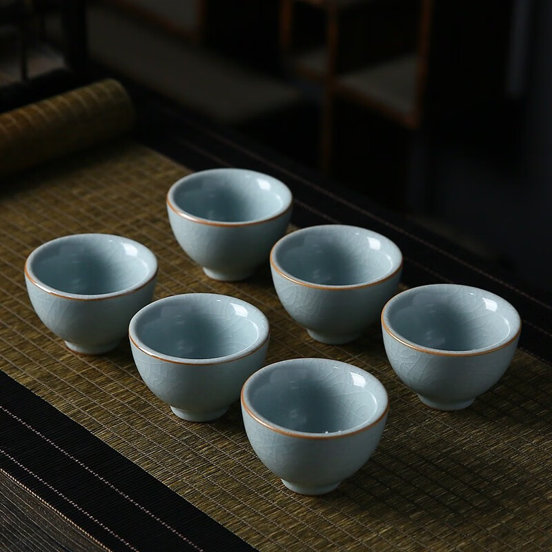 仟源汇(qianyuanhui)汝窑哥窑功夫小茶杯陶瓷茶盏茶碗家用品茗杯紫砂
