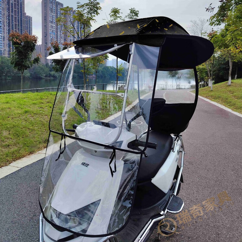 兴电动车雨棚可拆交l警不查高清冬天遮顶篷新款防晒防雨挡风罩两轮